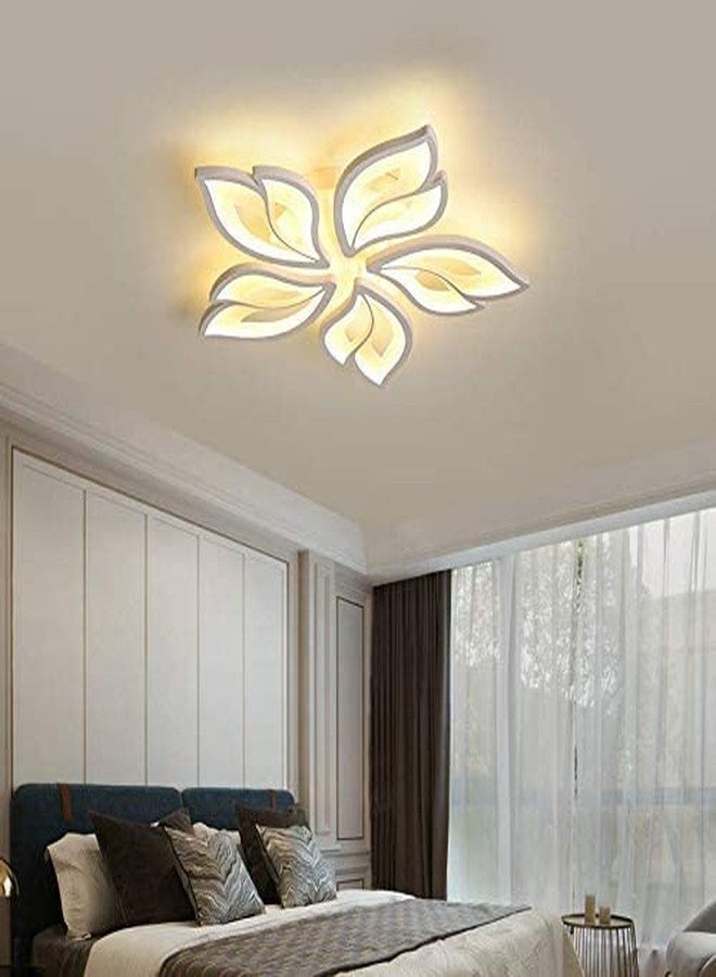 HDC Premium Flower Shaped LED Chandelier | Modern Ceiling Lamp | 60-Watts High Brightness 5-Light Chandelier for Living Room, Dining Area & Hall | Tricolor Color-Changing Decorative Ceiling Light - Image 3